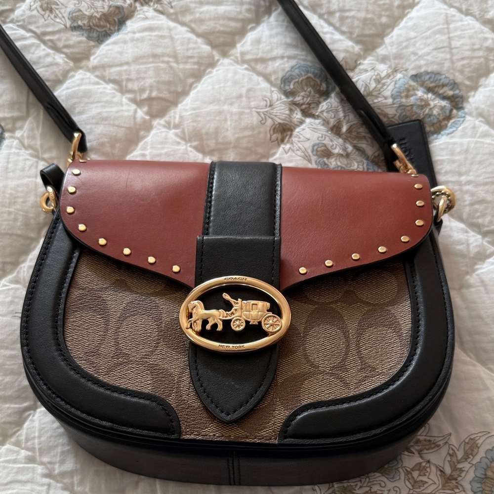 Coach Black and Brown Crossbody Bag